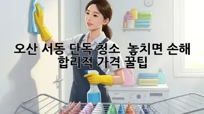 오산 서동 단독 청소 🧹 놓치면 손해! 합리적 가격 꿀팁🍯
